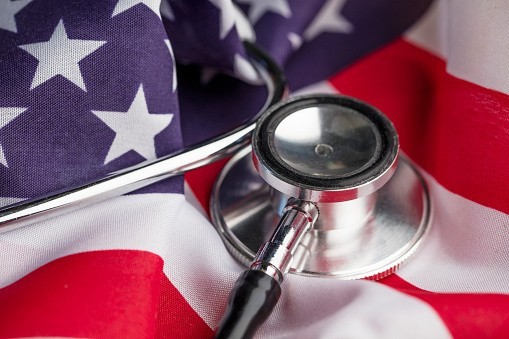 Flag and stethoscope 