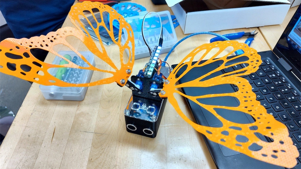 Assembled Robot Butterfly with orange wings