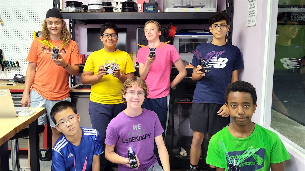 Youth participants showing their Robot Butterfly creations!