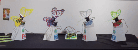 Animated Robot Butterflies moving