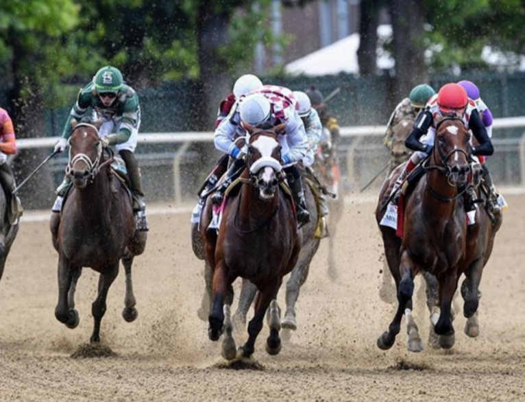 Manuel Franco riding Tiz The Law at the Belmont Stakes. Photo: NYRA