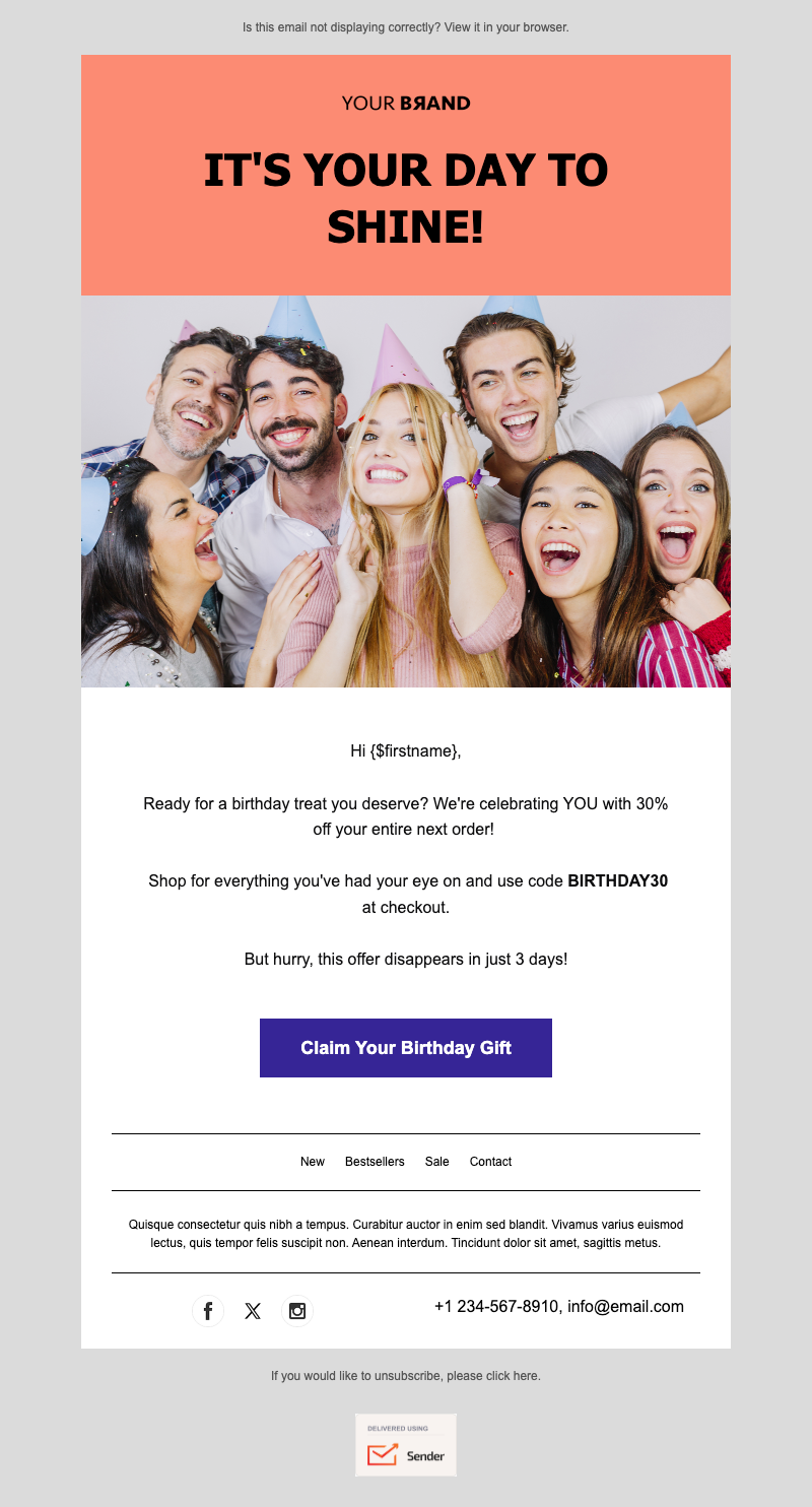 Birthday joy is here for you, [First Name]!