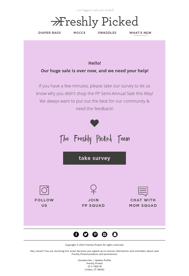 [Brand] survey: Your input is needed!