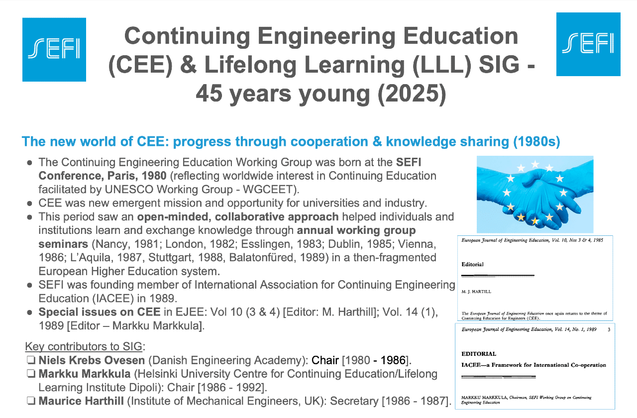 Continuing Engineering Education and Lifelong Learning SIG