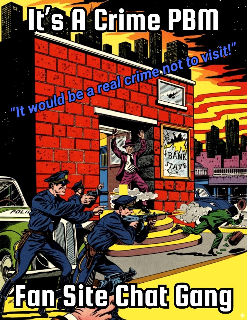 PBM image ad for It's A Crime Fan Site Discord