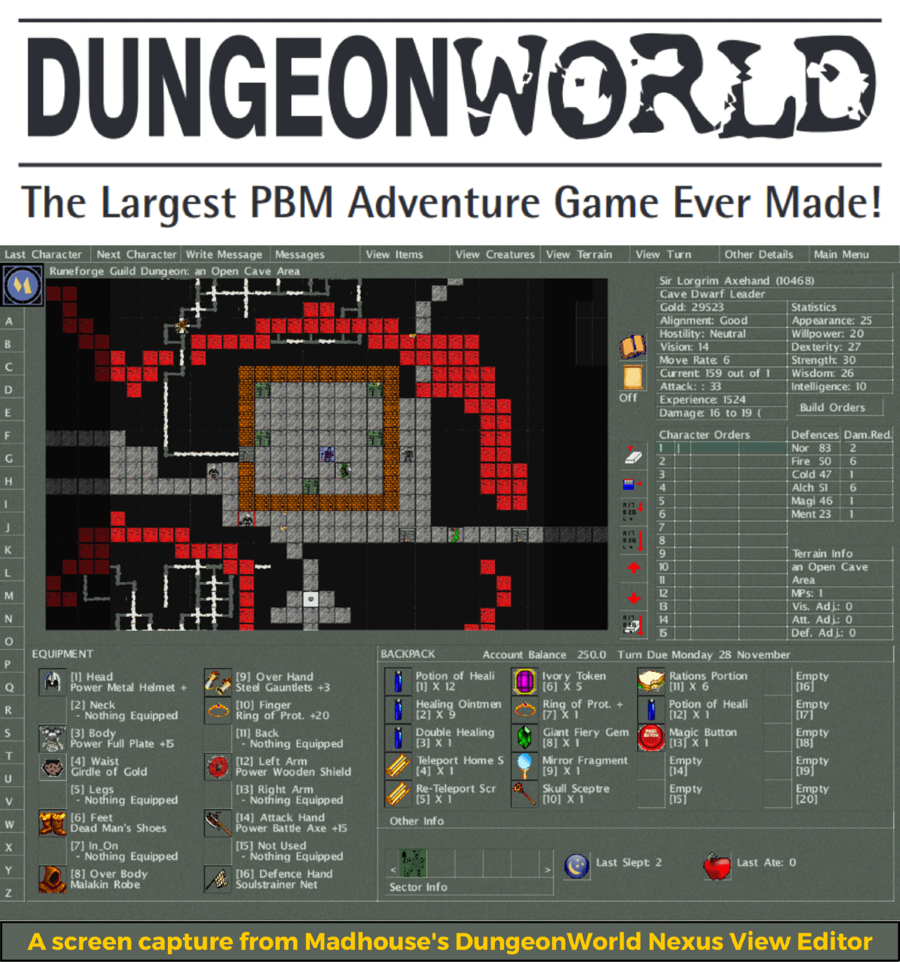 DungeonWorld image ad for Madhouse UK