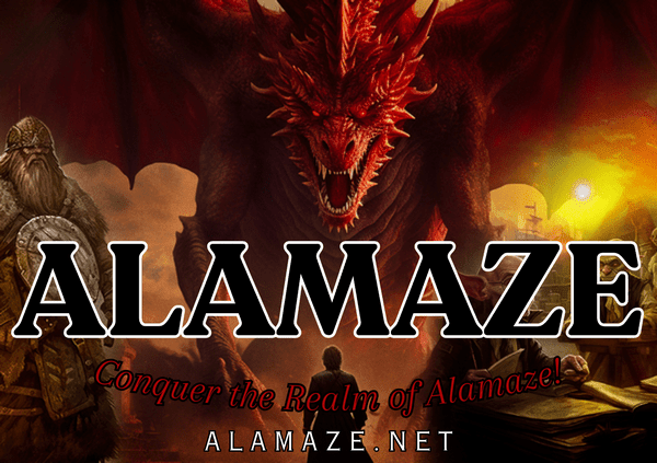 PBM image ad for Alamaze for Old Man Games