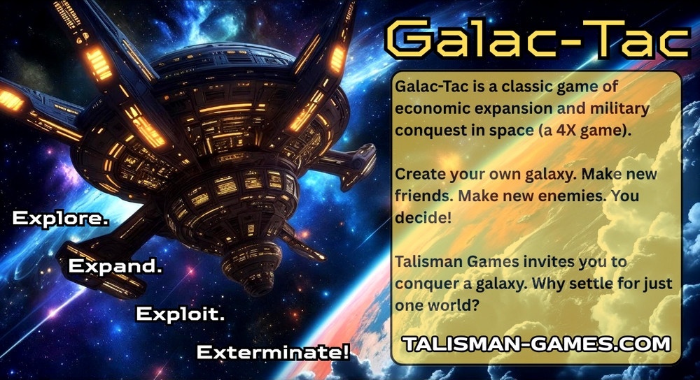 Image ad for Galac-Tac for Talisman Games