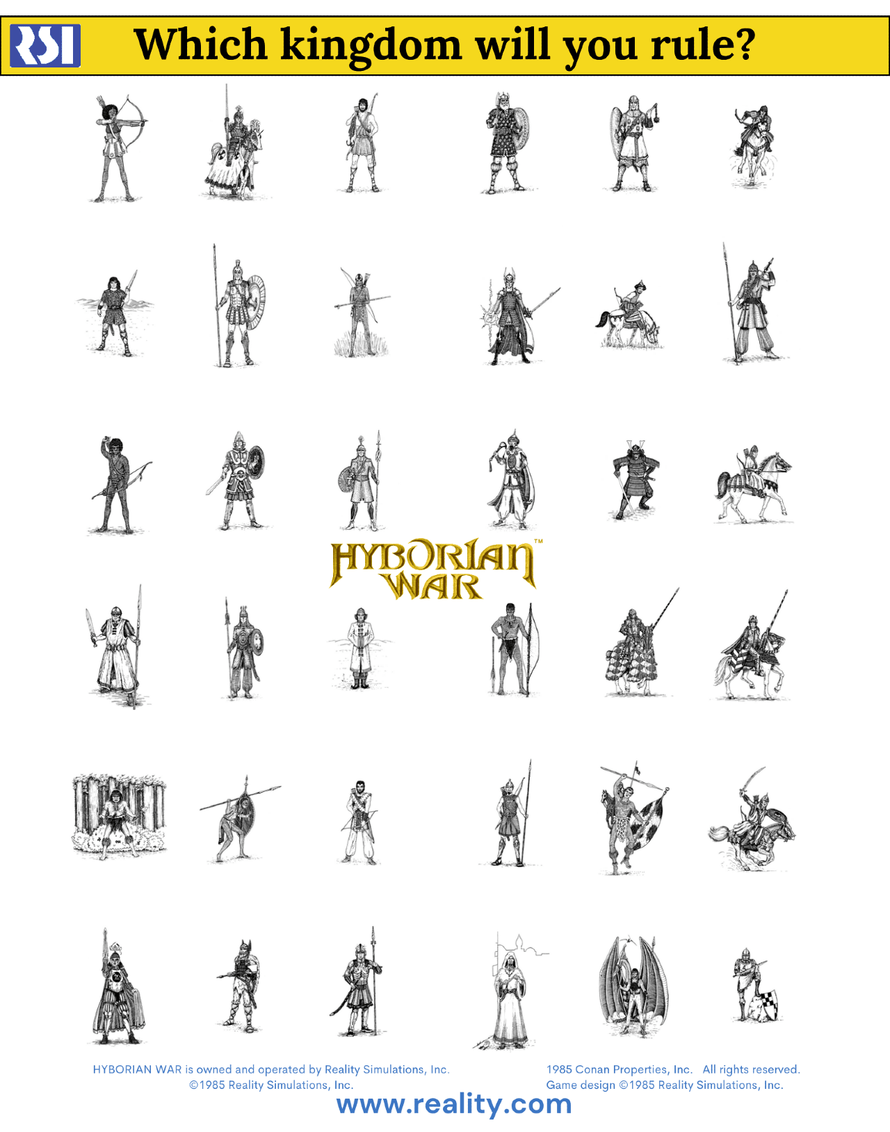 Image ad for Hyborian War for Reality Simulations, Inc.