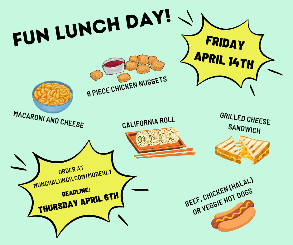 April 14th Fun Lunch Ordering is Open!