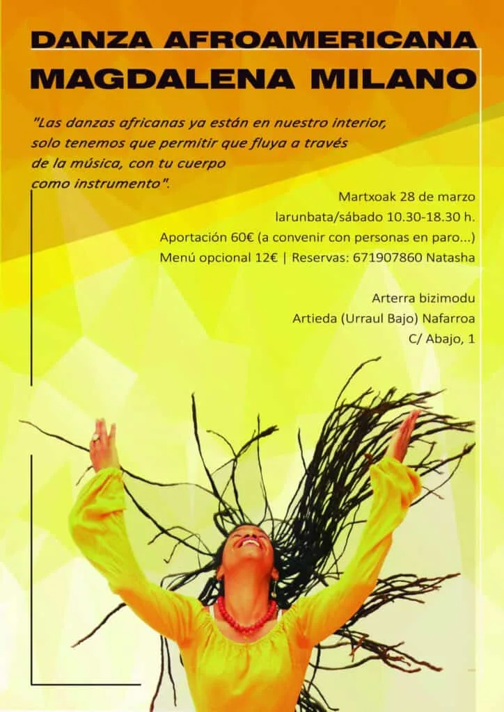 Foto de promocion de curso de danza africana