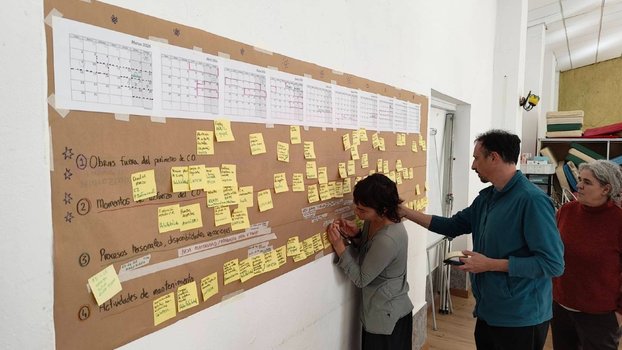 Un mural con una línea temporal con los planes de acción 2026 de Arterra