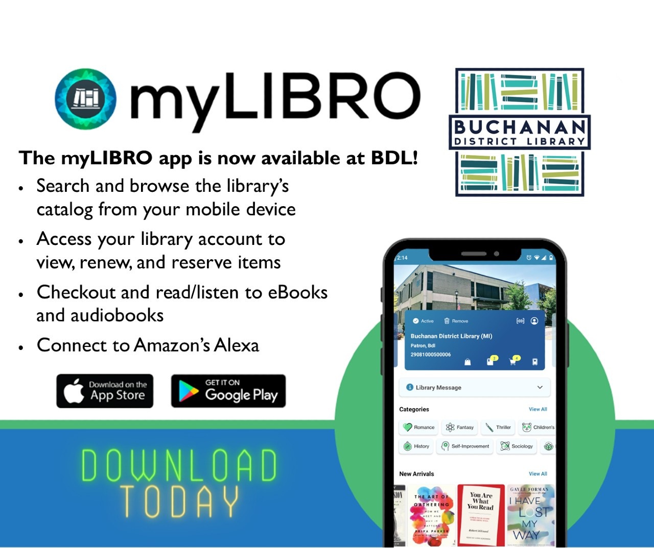 The MyLIBRO app is now available at BDL