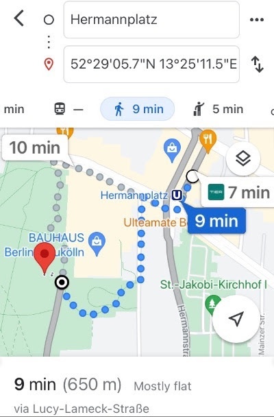 directions from Hermannplatz