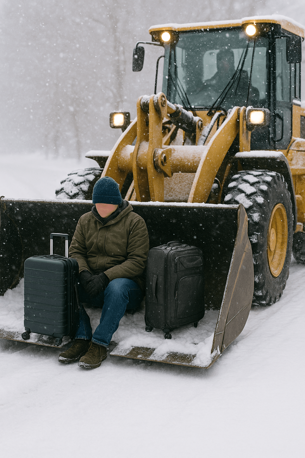 Man in a tractor shovel