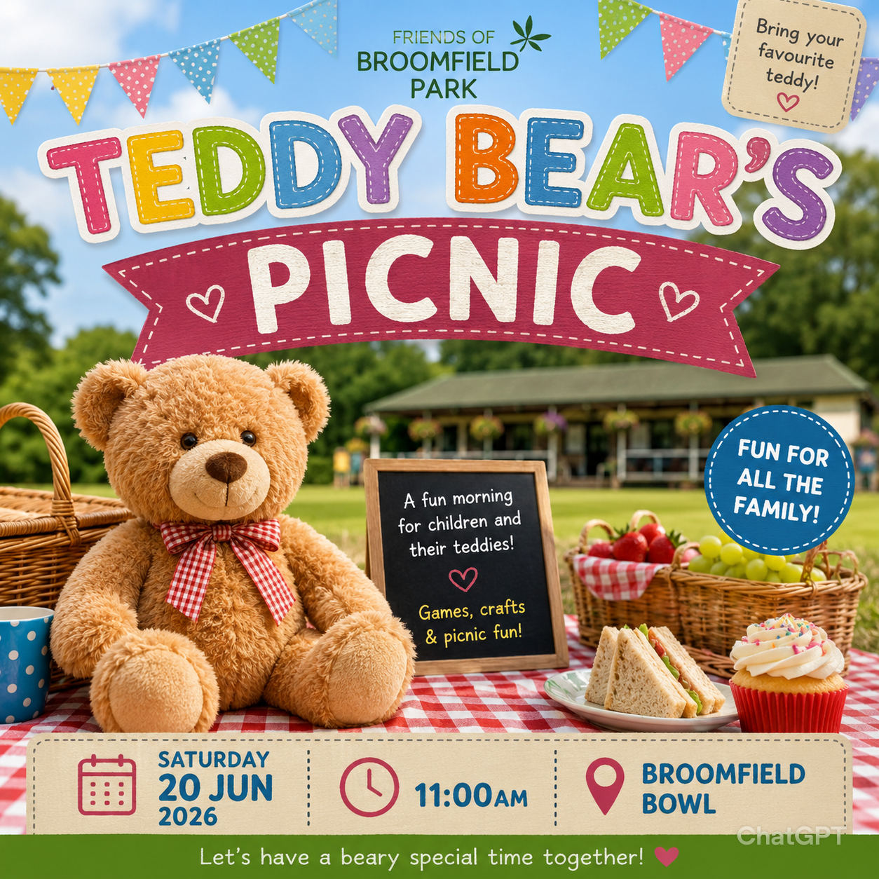 Poster or flyer advertising event Rah Rah Theatre Company presents Teddy Bears\' Picnic Theatre Show