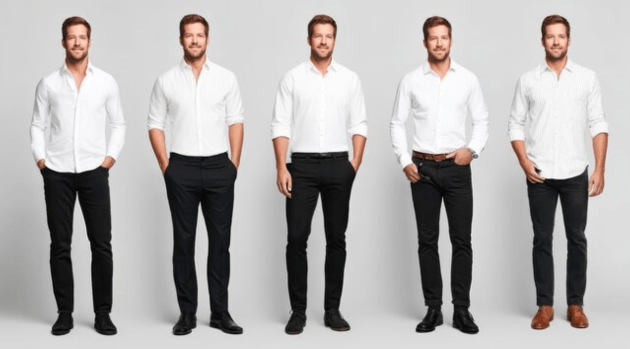 Homens vestidos iguais.