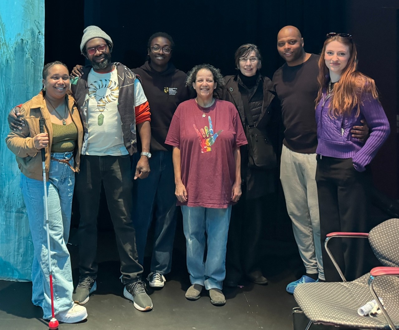 Access team for The Secret Sharer in a group photo: Mikey, Christopher, Eli, Ayisha, Kristin, Dave, Ingrid.