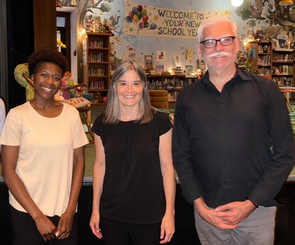DASL Leon with ASL interpreters Janine and Julia for Eureka Day.