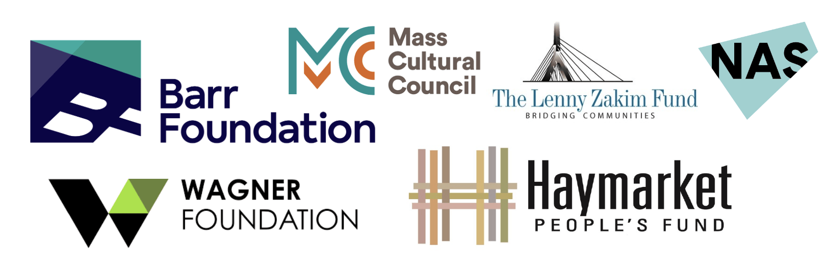 A collection of our grant funders logos