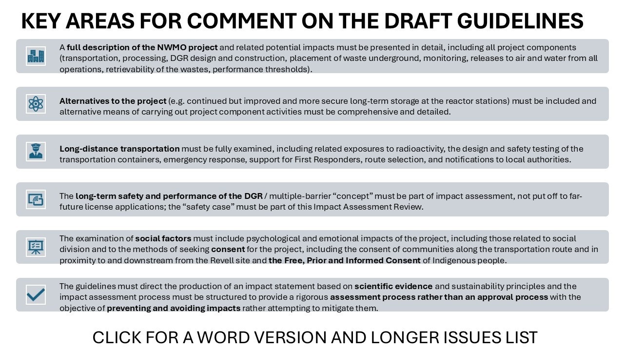 Key Areas for Comment