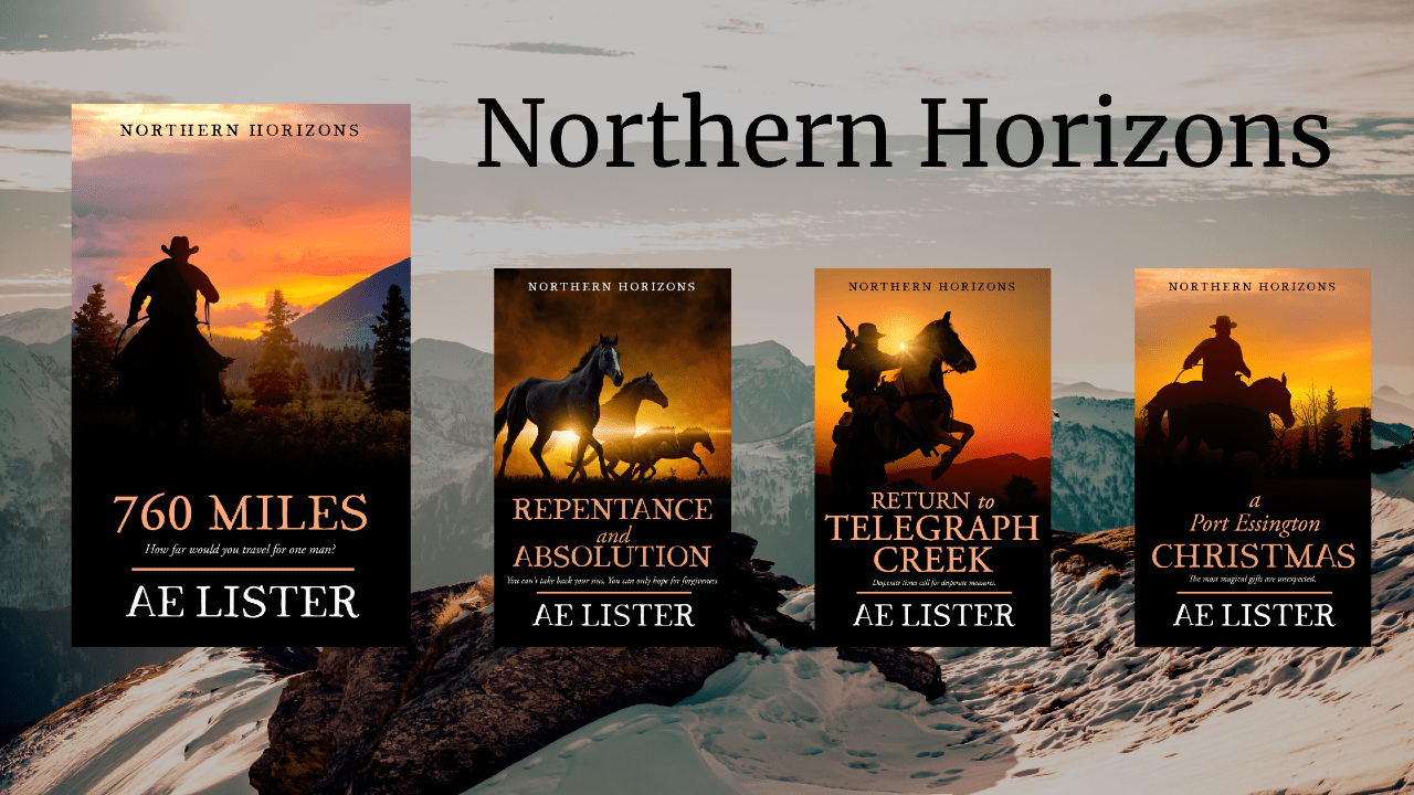 Covers of the four books in the Northern Horizons series.