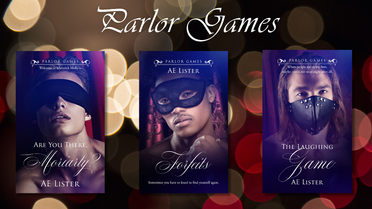 Covers of the three novels in the Parlor Games series.
