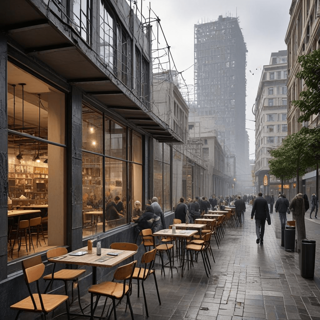 AI Generated image of a forlorn environment in a destroyed city