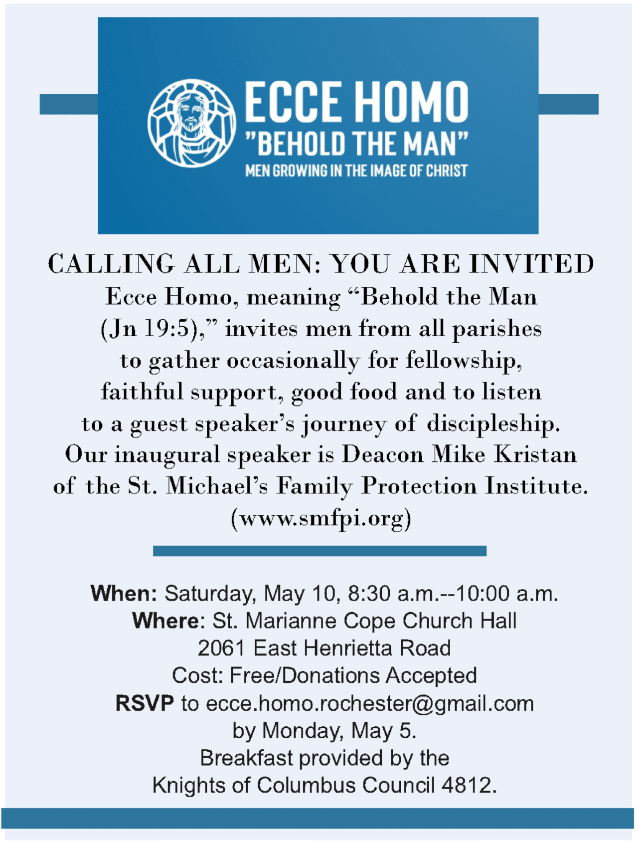 Ecce Homo Breakfast May 10
