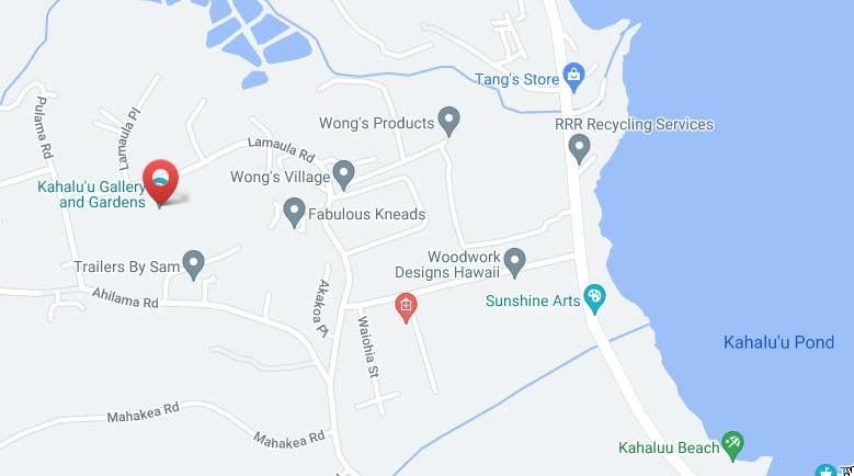 Map to Kahaluu Gallery & Gardens