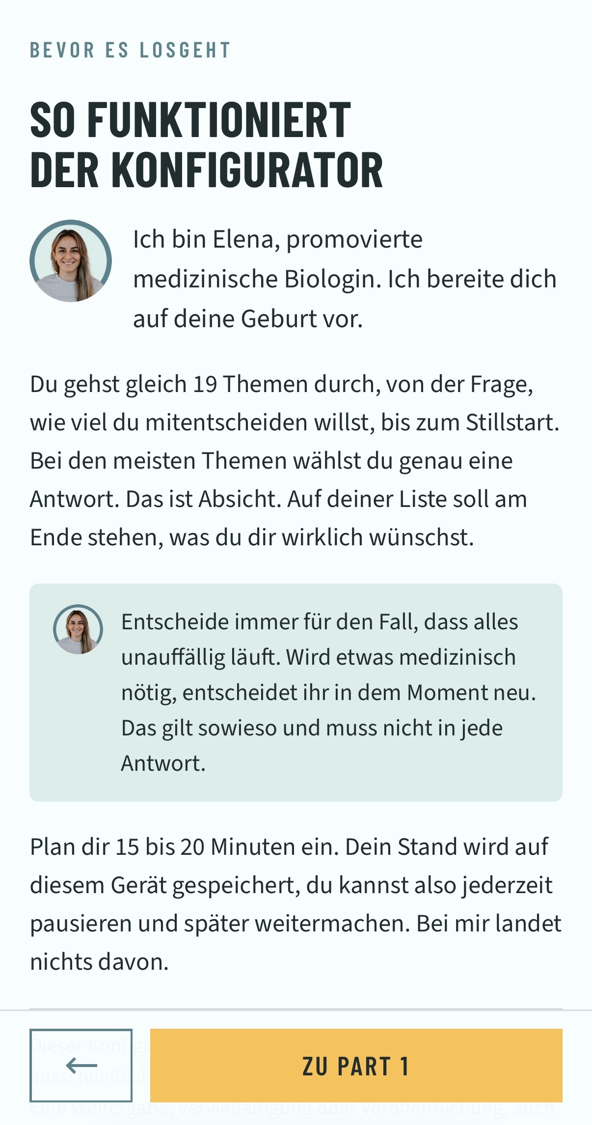 Eine Frage im Konfigurator zum Ankreuzen