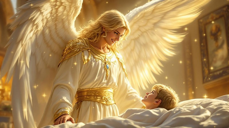 Angel at bed