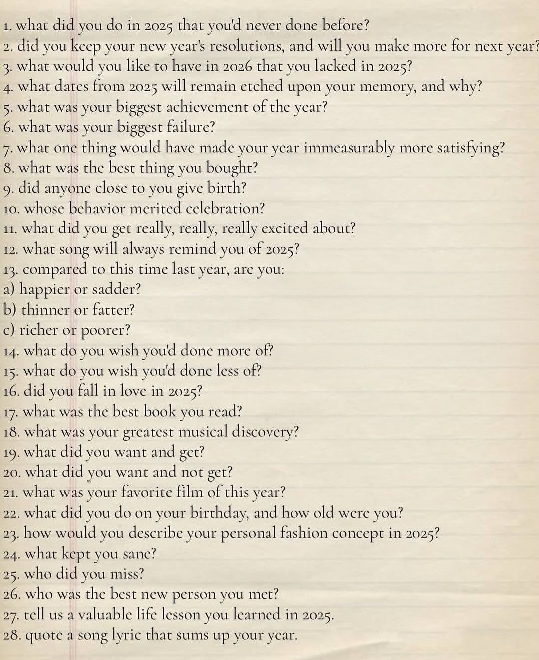 Naomi Nowak's year in review quiz