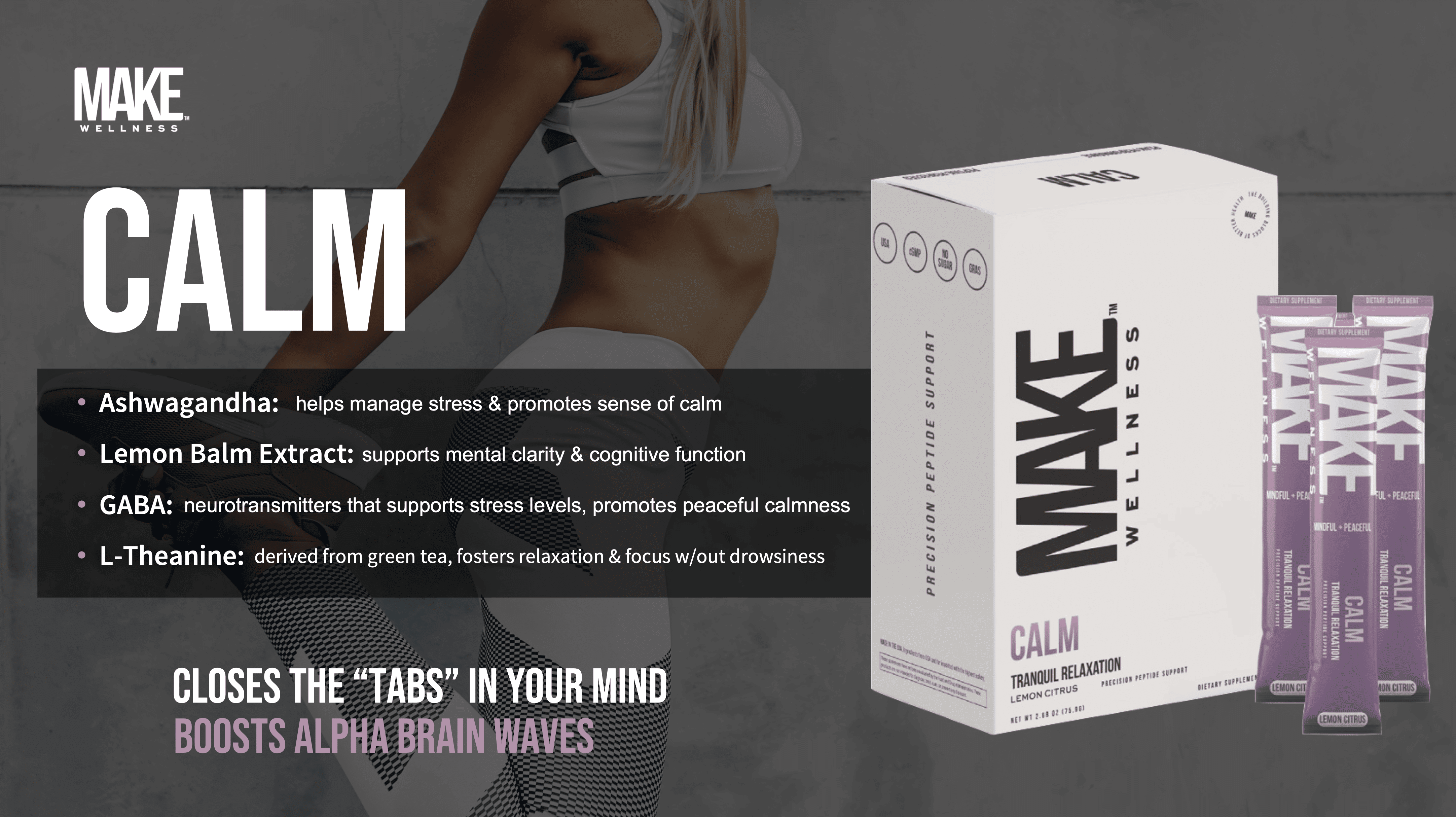 MAKE Wellness CALM product image for relaxation and stress support