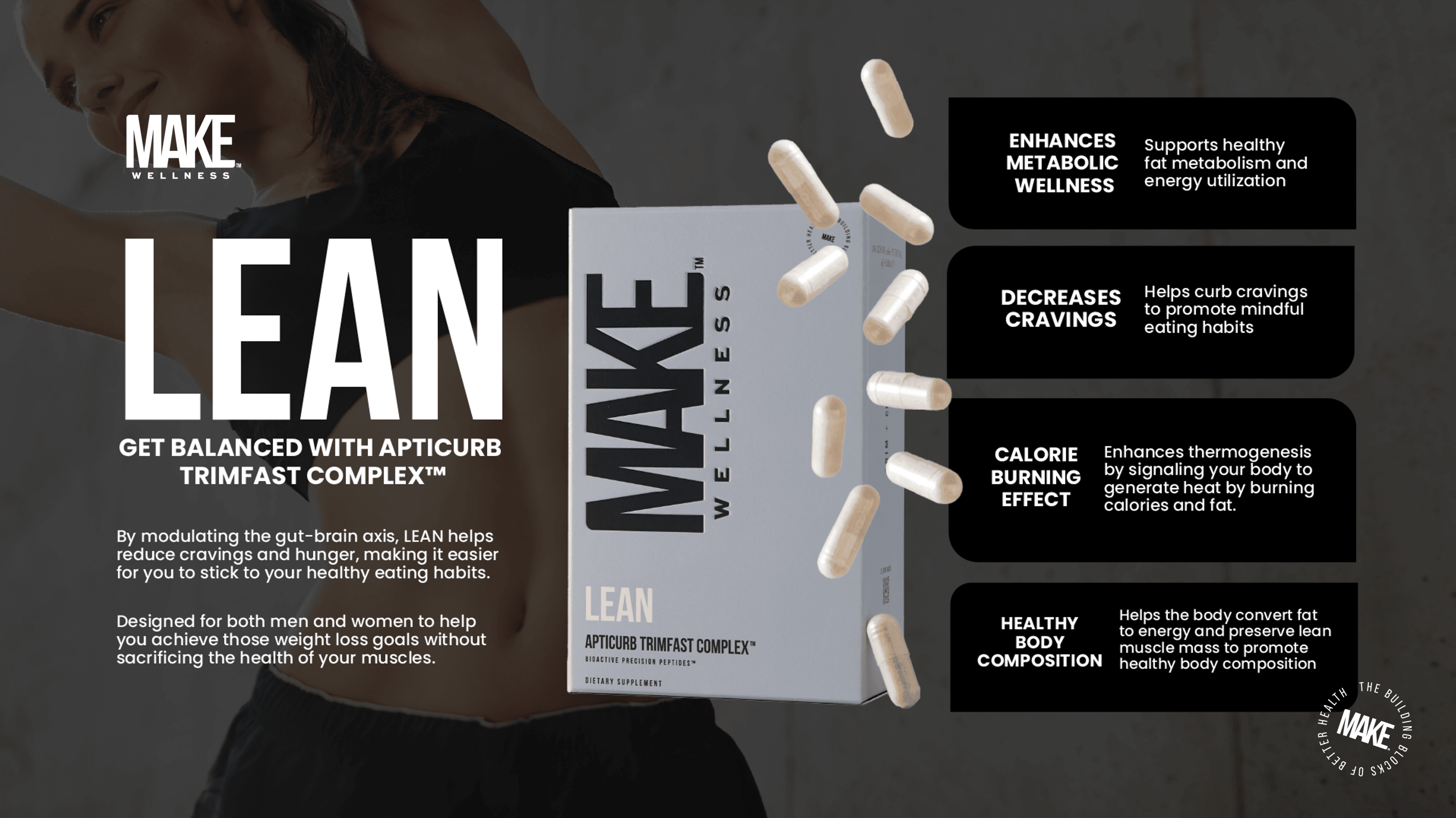 MAKE Wellness LEAN product image for metabolism, cravings, and body composition support