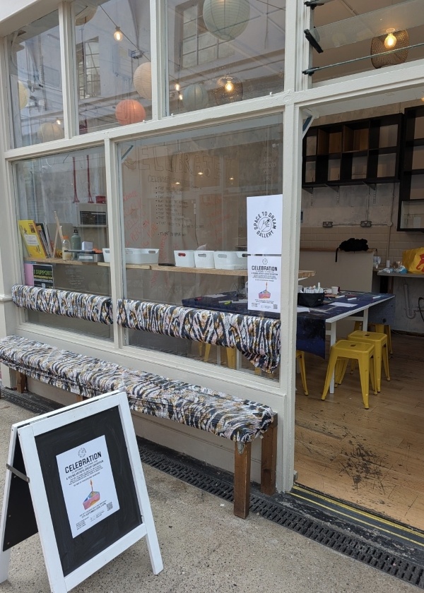 Outside view of the unit in Brixton Village used for a pop-up studio.