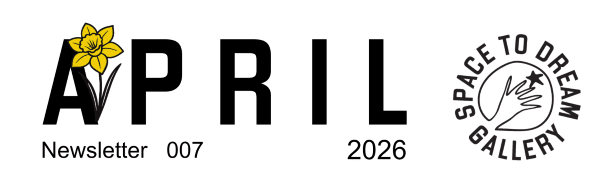 Festive Newsletter Header with snow flakes. It reads December 2025 , Newsletter 003, and features the logo of the Space to Dream Gallery.