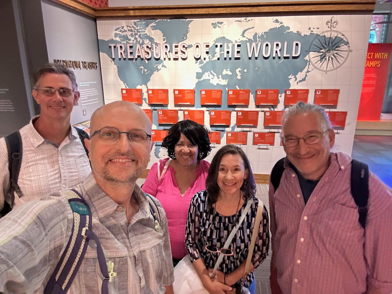 Group picture at the "Treasures of the World" exhibit at the DC Postal Museum