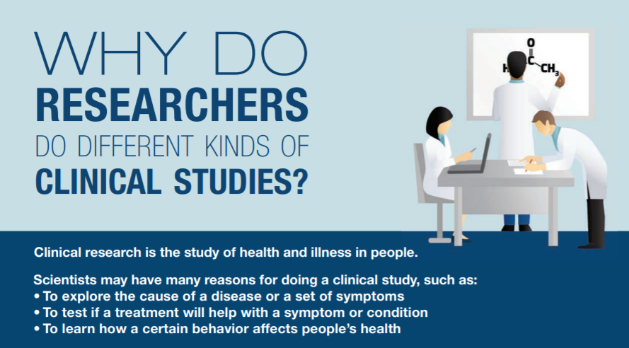 Why do researchers do different kinds of clinical studies?