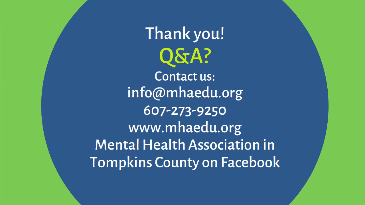 Mental Health Association in Tompkins County 607-273-9250