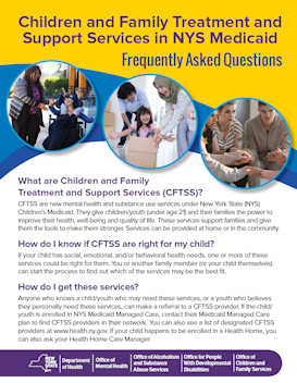 Children and Family Treatment and Support Services in NYS Medicaid FAQ