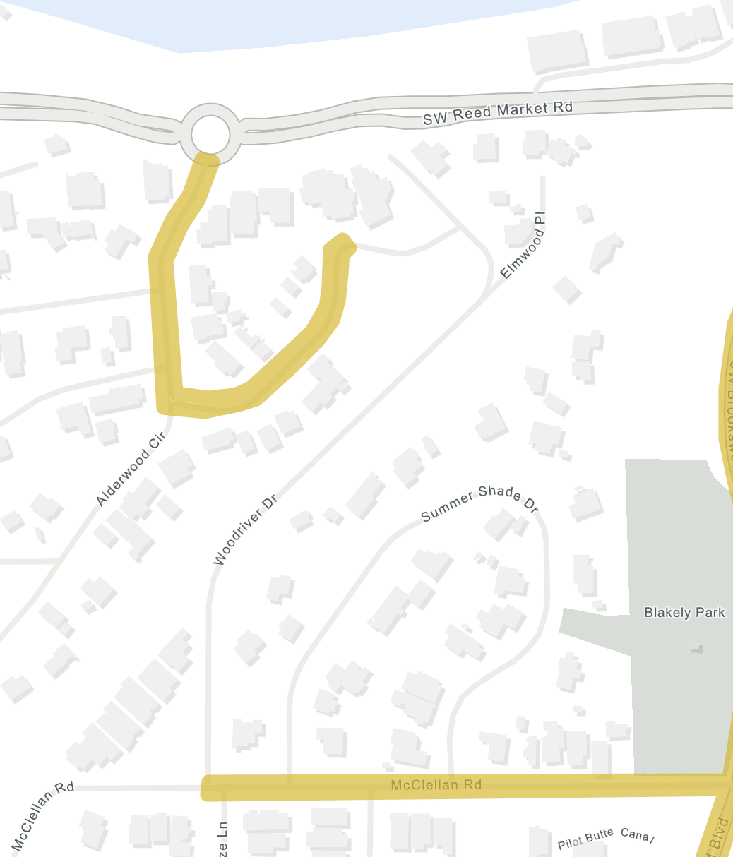 Potential speed hump areas