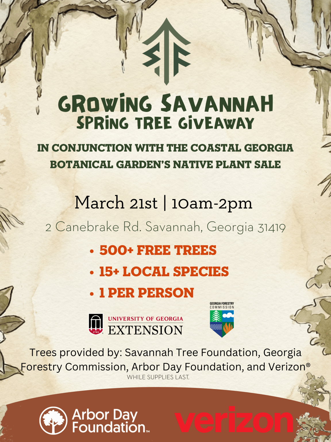 Growing Savannah Spring Tree Giveaway