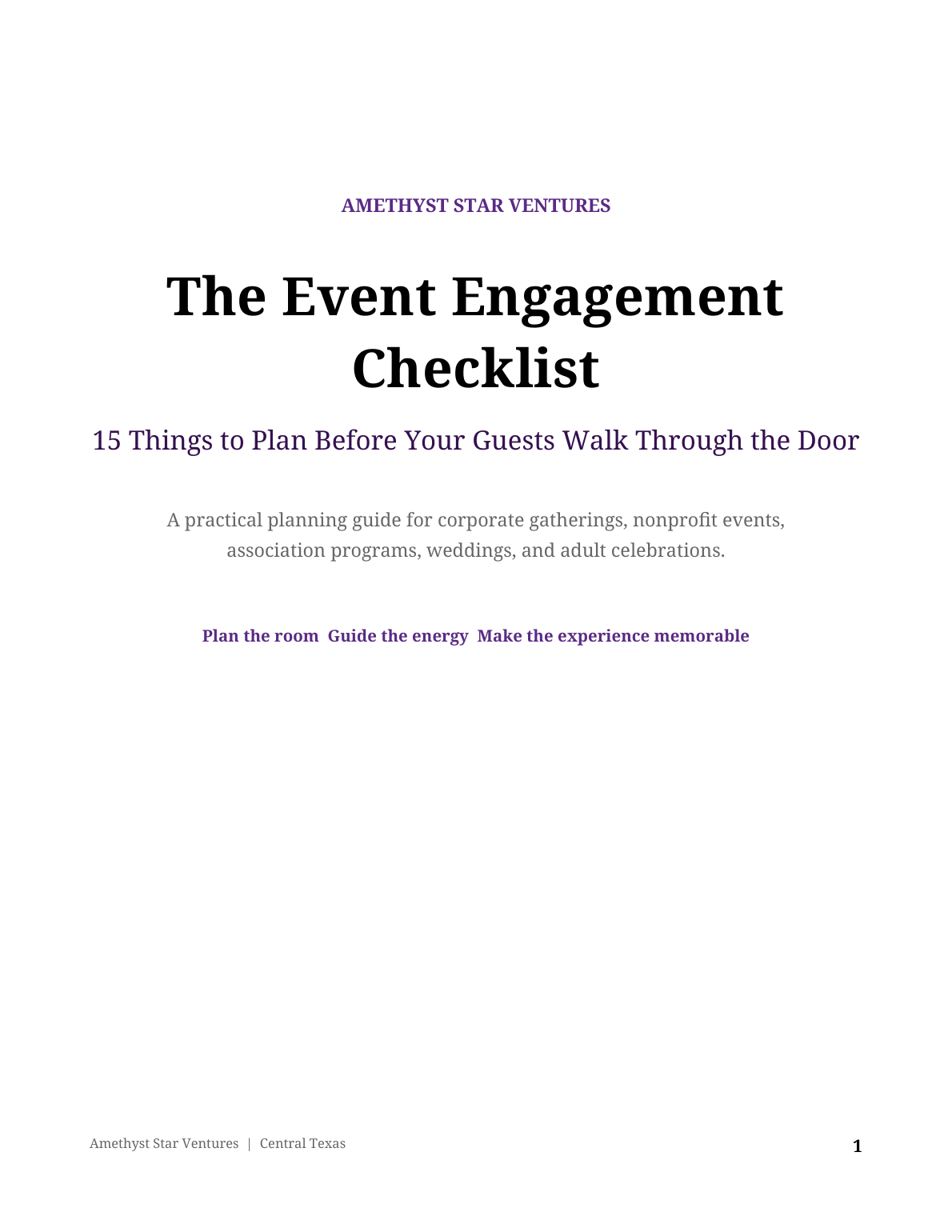 The Event Engagement Checklist cover