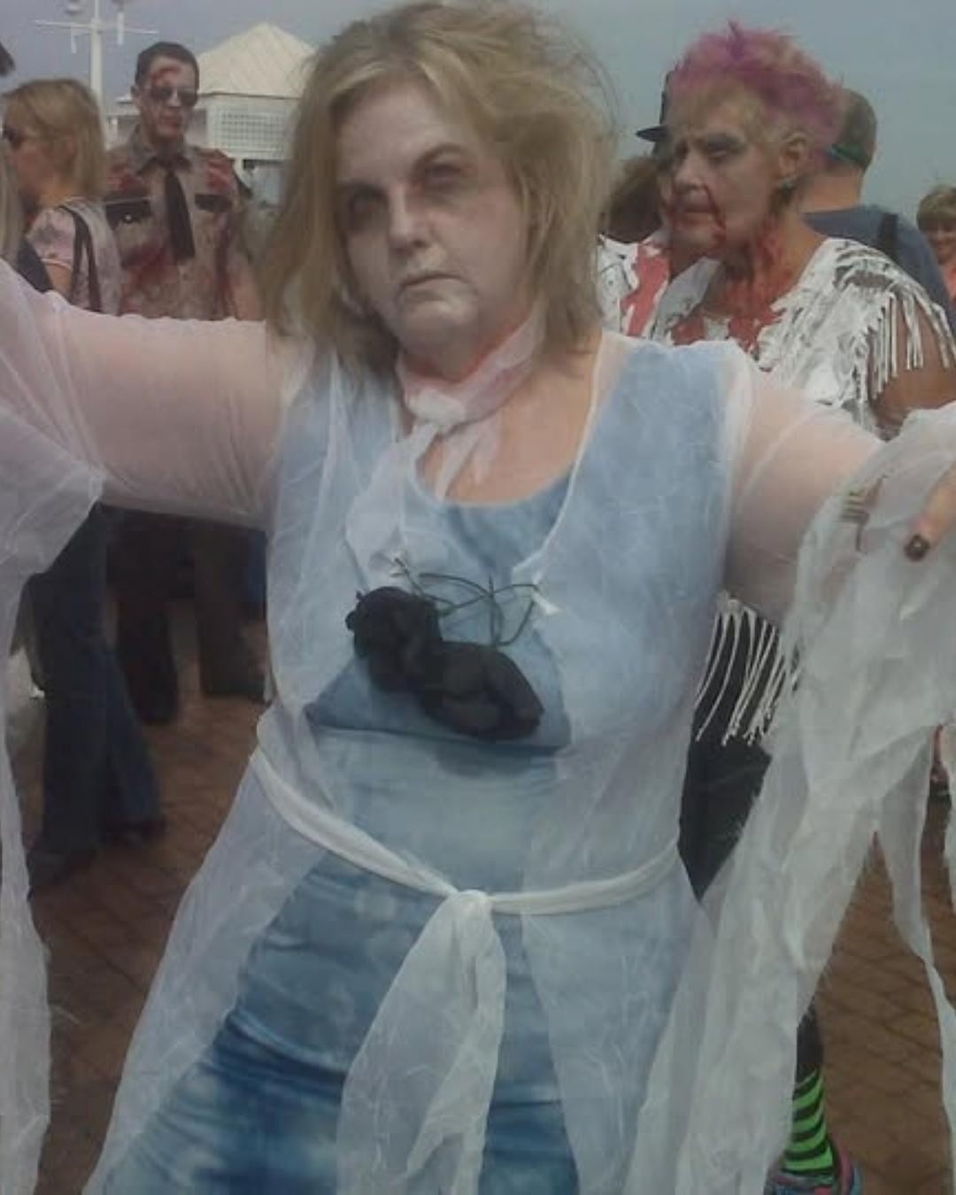 Photo of author in zombie costume