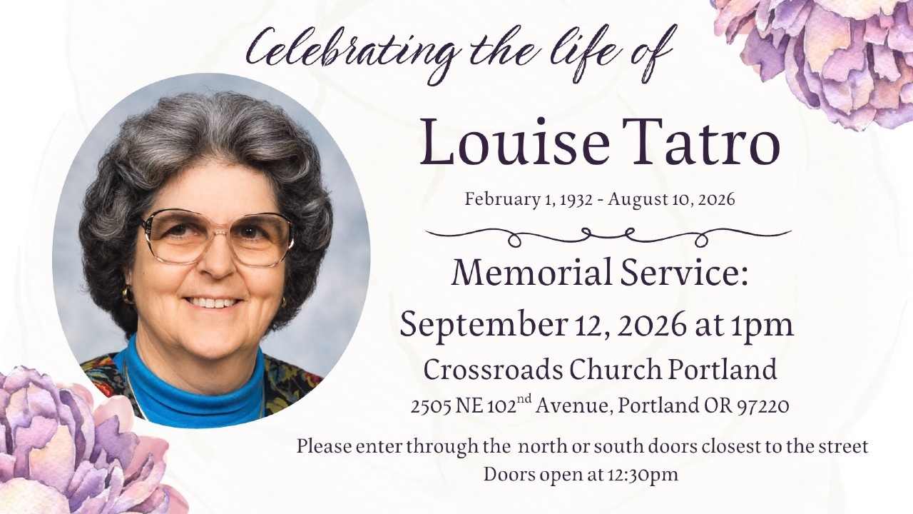 Celebrating the life of Louise Tatro; memorial service September 12 at 1 PM