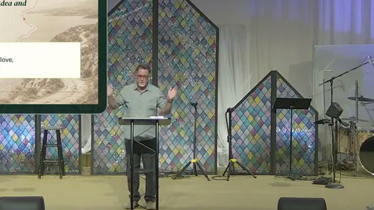 Sean Thome speaking during the August 2 Sunday message
