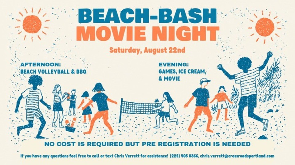 Summit Youth Beach Bash and Movie Night on Saturday, August 22