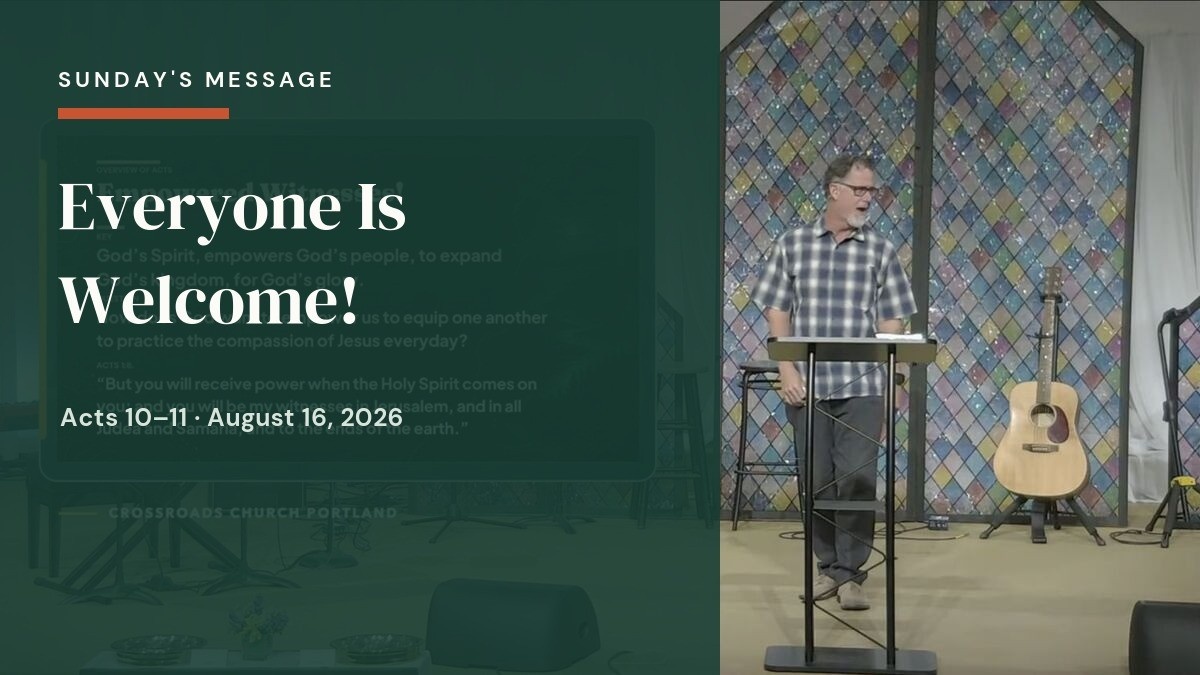 Sean Thome speaking during the August 16 message, Everyone Is Welcome