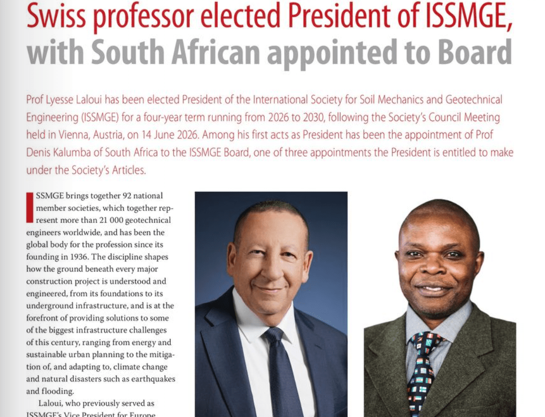 Prof. laloui featured in South African